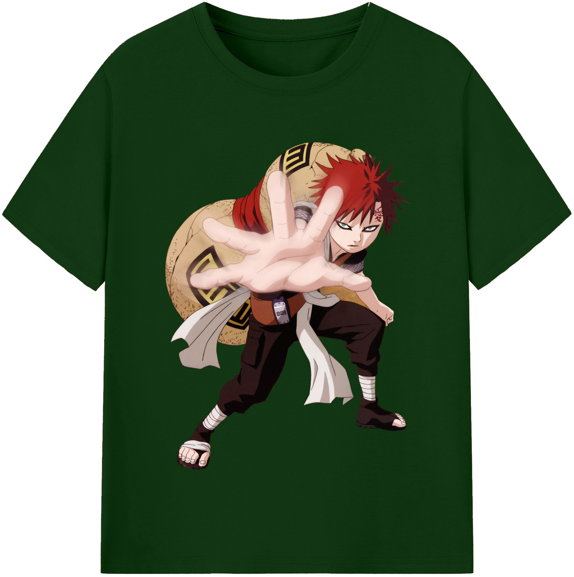 （画像用） NARUTO -ナルト- ガアラ Gaara 綿100％半袖Tシャツ（フロントプリント）